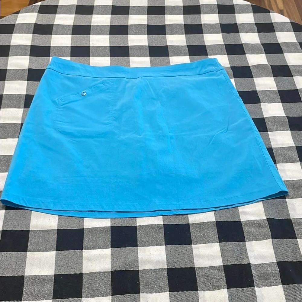 Jamie Sadock Light Blue Golf Skort Skirt Shorts Women's Size 14 Stretch Pockets